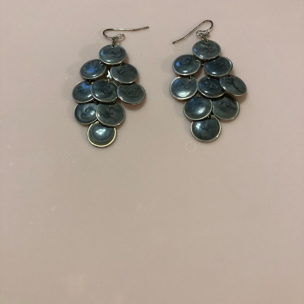 Silver Chandelier Earrings with Cascading Design